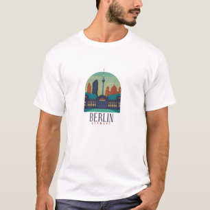 Vintage Retro Minimal Berlin Deutschland Skyline T-Shirt