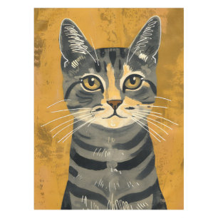 Vintage Retro minimalist Katzenporträt Tischdecke
