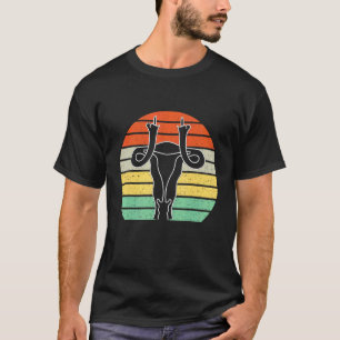 Vintage Retro Mittelfinger Gebärmutter Pro Choice  T-Shirt