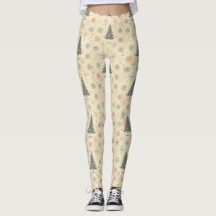 Vintage/Retro modernes Weihnachten/Winter Leggings