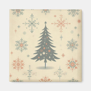 Vintage/Retro modernes Weihnachten/Winter Magnet