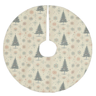 Vintage/Retro modernes Weihnachten/Winter Polyester Weihnachtsbaumdecke
