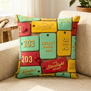 Vintage Retro Motel Schlüsselanhänger Modern Ameri Kissen