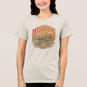 Vintage Retro Mother Road Gateway Bekleidung Tri-Blend Shirt