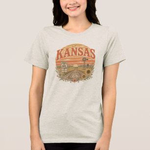 Vintage Retro Mother Road Prairie Bekleidung Tri-Blend Shirt