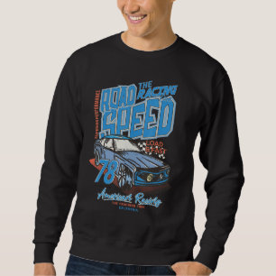 Vintage Retro Motor Rennfahrer Rennstrecke Straßen Sweatshirt