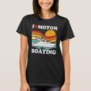 Vintage Retro Motorboot Ich liebe Motorbootfahren T-Shirt