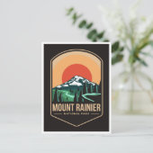 Vintage Retro Mount Rainier Nationalpark Postkarte (Stehend Vorderseite)