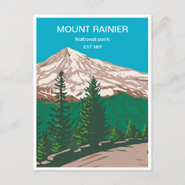 Vintage Retro Mount Rainier Nationalpark Postkarte