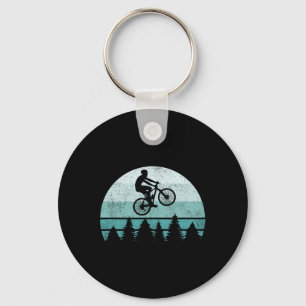 Vintage Retro Mountainbike Radfahren Blaue Abendso Schlüsselanhänger