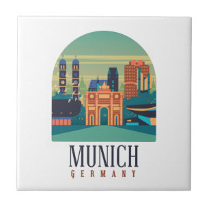 Vintage Retro München Bayern Deutschland Fliese
