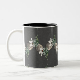 Vintage Retro-Muster Botanisch Whimsical Zweifarbige Tasse