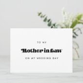 Vintage Retro Mutter im Gesetz Hochzeitstag Karte (Stehend Vorderseite)