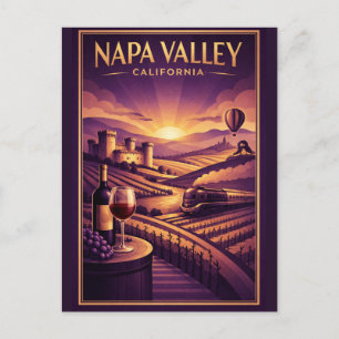 Vintage Retro Napa Valley Kalifornien Wein Postkar Postkarte