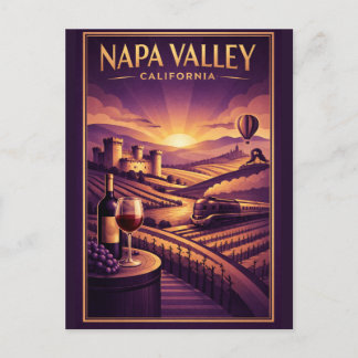 Vintage Retro Napa Valley Kalifornien Wein Postkar Postkarte