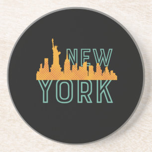 Vintage Retro New York NY Stadt Wolkenkratzer Getränkeuntersetzer