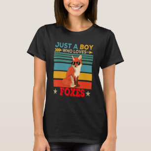 Vintage Retro Nur Ein Junge Der Füchse Liebt Cute T-Shirt