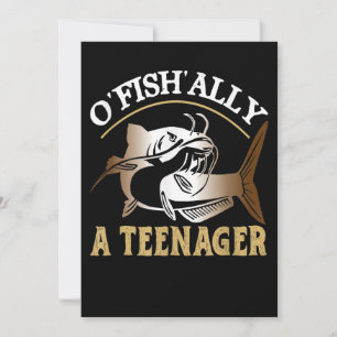 Vintage Retro O'Fishally ein Teenager Einladung