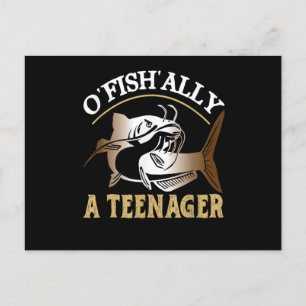 Vintage Retro O'Fishally ein Teenager Postkarte