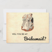 Vintage Retro Old Classic Couple Bridesmaid Card Einladung (Vorderseite)