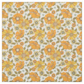 Vintage Retro Orange Blumenmuster Stoff (Muster)