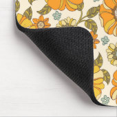 Vintage Retro-Orangen-Blumenmuster Mousepad (Ecke)