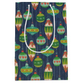 Vintage Retro-Ornament Weihnachtsfeiertag Winter Mittlere Geschenktüte (Vorderseite)