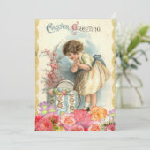 Vintage Retro-Ostereier Feiertagskarte (Stehend Vorderseite)