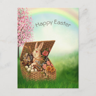 Vintage Retro Osterhase Feiertags Grußkarte Feiertagspostkarte