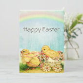 Vintage Retro Osterstäbchen Feiertagskarte (Stehend Vorderseite)