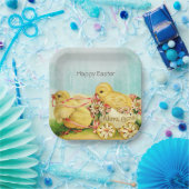 Vintage Retro Osterstäbchen Pappteller (Party)