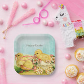 Vintage Retro Osterstäbchen Pappteller (Party)