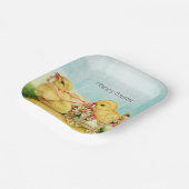 Vintage Retro Osterstäbchen Pappteller (Gewinkelt)