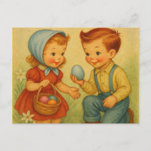 Vintage/Retro-Ostersuche aus den 1950er Jahren Feiertagspostkarte