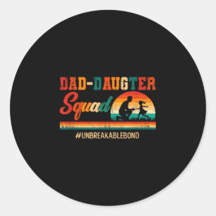 Vintage Retro Papa-Tochter-Gruppe Vatertag Runder Aufkleber