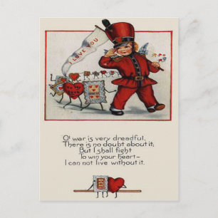 Vintage Retro-Paradeleiter-Herzen Valentinskarten Feiertagspostkarte