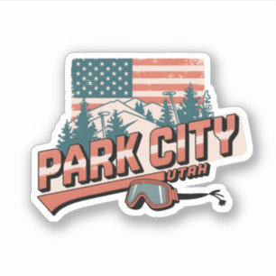 Vintage Retro Park City Utah Berggeschenke Aufkleber