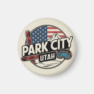 Vintage Retro Park City Utah Berggeschenke Magnet
