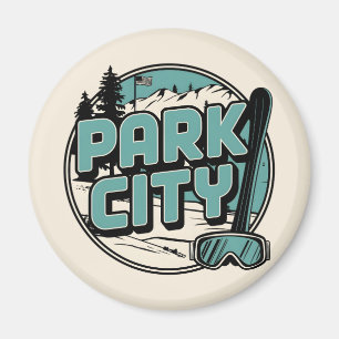 Vintage Retro Park City Utah Berggeschenke Magnet