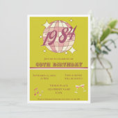 Vintage Retro-Party Einladung von 1984 (Stehend Vorderseite)