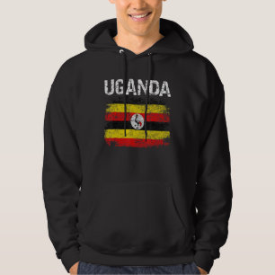 Vintage Retro Patriotic Uganda Flag gestört Hoodie