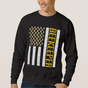 Vintage Retro Patriotischer Imker USA-Flagge Biene Sweatshirt