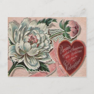 Vintage Retro Peony Valentine Card Feiertagspostkarte