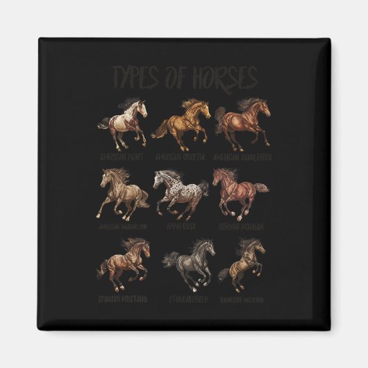 Vintage Retro-Pferdearten Magnet (Vorne)