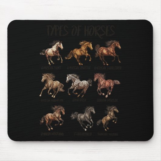Vintage Retro-Pferdearten Mousepad (Vorne)