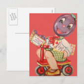 Vintage Retro-Pflaume Valentinkarte Feiertagspostkarte (Vorne/Hinten)