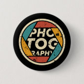 Vintage Retro Photographer Camera Aperture Button (Vorderseite)
