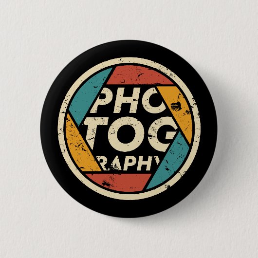 Vintage Retro Photographer Camera Aperture Button (Vorderseite)