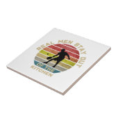 Vintage Retro Pickleball Funny Fliese (Seite)