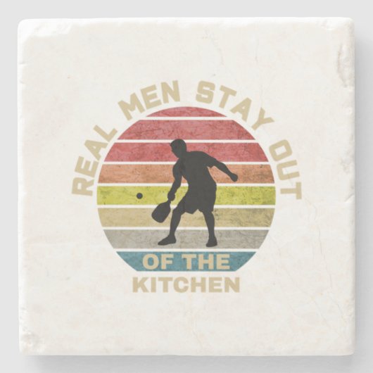 Vintage Retro Pickleball Funny Steinuntersetzer (Vorderseite)